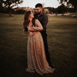 White Fox Dress with Shorts In Gold